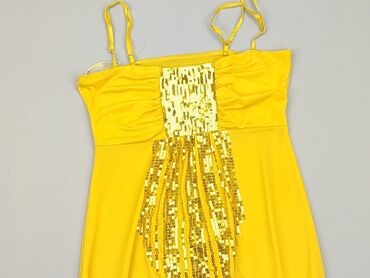 sukienki na wesele z narzutką żółta: Sukienka, S, stan - Dobry