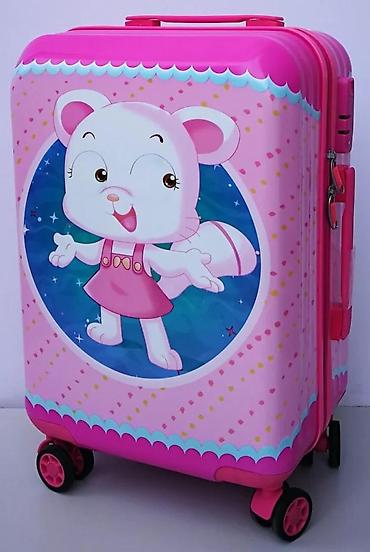Rančevi, torbe i koferi: Dečji kofer na točkiće – roze, sa crtanim likom - Dimenzije: kabinski — 5