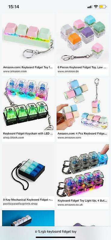 klaviatura brelok: Məhsul: RGB “Keyboard Fidget” açarlıq-kliker Xüsusiyyətlər: - — 1