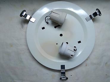 cepac drva: Plafonjera metalena okrugla staklo dia 30 cm. metalni deo dia 24 cm. 2 — 3