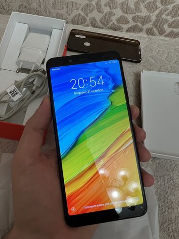 adapter xiaomi: Xiaomi Redmi Note 5, 64 GB, rəng - Qara, 
 Sensor, Barmaq izi, Sənədlərlə