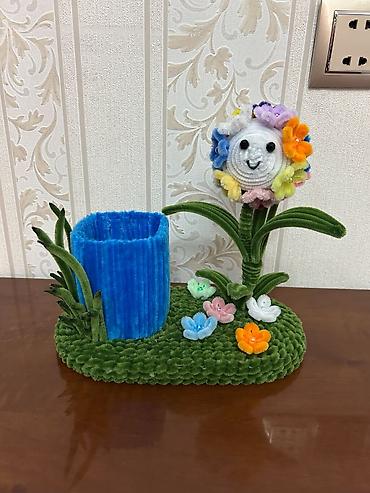 nar 1 saat: Əl işi dekorativ qələmqabı və stol üstü təşkilatçı - Material: yumşaq — 1