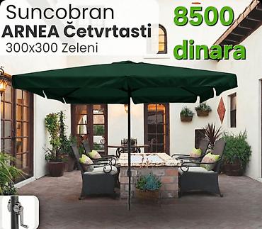 suncobran sator: Suncobran ARNEA četvrtasti, zeleni Dimenzije: 300 x 300 cm Cena — 1