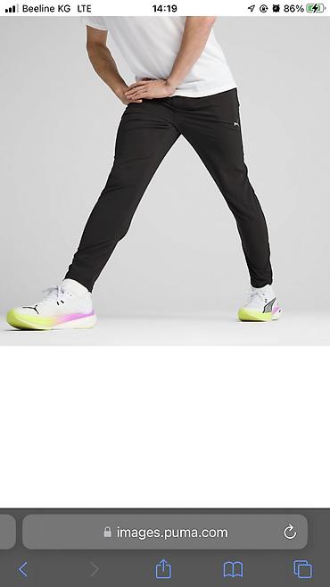 pull and: Спортивные брюки Puma, мужские, черные. - Прямой крой, легкая — 1