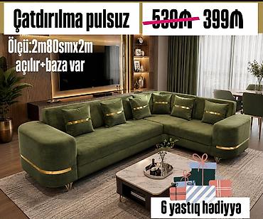 kohnə divan: Modern künc divan - Ölçü: 2 m 80 sm x 2 m - Açılan mexanizm - — 1