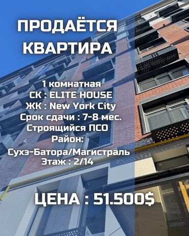 Продажа квартир: 1 комната, 38 м², Элитка, 2 этаж, ПСО (под самоотделку)