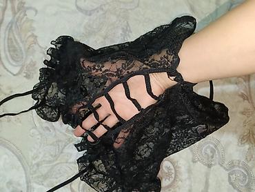 muncuq: Qara krujeva bədən korsu və push-up sinəlik dəsti - Rəng: qara — 8