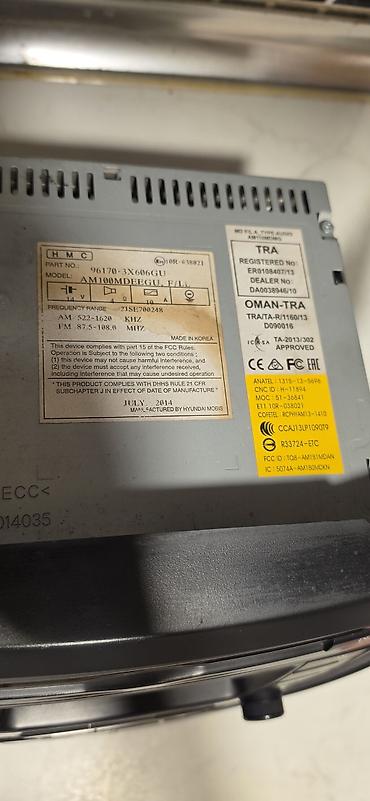 Avtoelektronika: Hyundai orijinal multimedia/radio başlıq bloku Model: AM100MDEGU_F/LL — 2