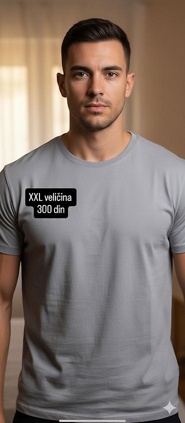 Muška majica kratkih rukava – siva - Veličina: XXL - Kroj: klasični