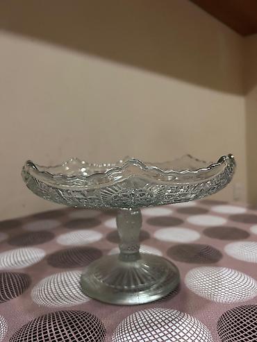 Другое: Vintage şüşə meyvə qabı (SSSR dövrü, ayaqlı) — 2