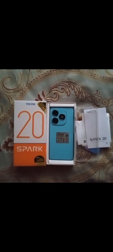 Tecno: Tecno Spark 20, 256 GB, rəng - Mavi, Zəmanət, Düyməli, Sensor