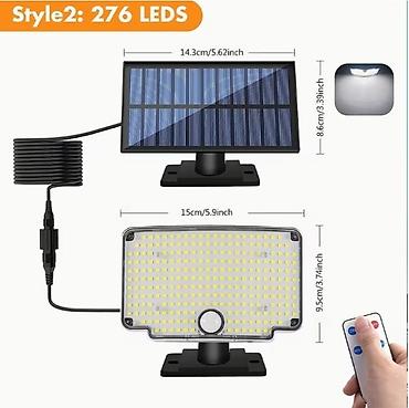 postamenti: Solarna zidna LED lampa sa odvojenim panelom 276 LED Ključne — 1
