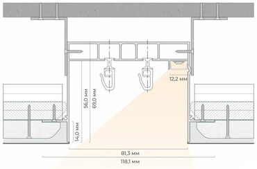 Аксессуары для осветительных приборов: Алюминевый профиль карниз для штор с подсветкой для ГКЛ и натяжных — 8