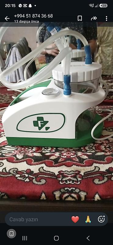 tibbi məhsullar: Portativ tibbi aspirator (suction) aparatı - Selik, bəlğəm və digər — 1