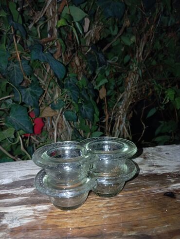limon yağı qiymeti: Şüşə ikili duz qabları (2 ədəd set) - Material: qalın, şəffaf şüşə -