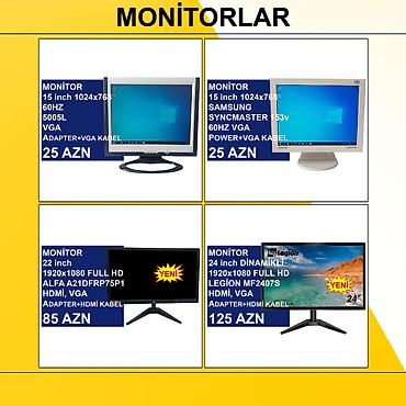 Monitorlar ⭐15 inch 5005L – 25 AZN ⭐15 inch Samsung SyncMaster 153v –