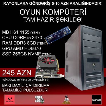 Masaüstü kompüterlər və iş stansiyaları: Oyun üçün Kompüter "Gaming Core i5 3470 AMD HD6670 256GB NVME” ⭐Tək -da lalafo.az — 3 Masaüstü kompüterlər və iş stansiyaları: Oyun üçün Kompüter "Gaming Core i5 3470 AMD HD6670 256GB NVME” ⭐Tək — 3