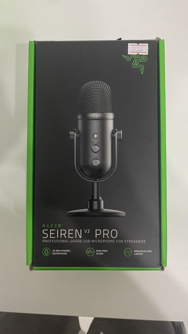 микрофон студийный: Razer Seiren V2 PRO 
Микрофон
Покупал за 14200