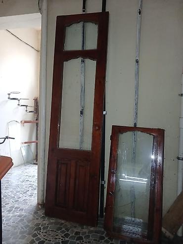 qapi ruckalari: Taxta şüşəli qapı dəsti - Material: masiv taxta karkas, laklı — 1
