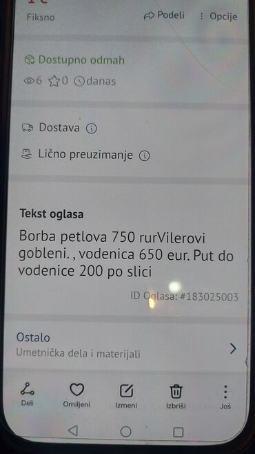Gobleni: Goblen, Upotrebljenо, Pokupiti na licu mesta, O trošku kupca — 11