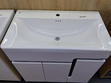 silver kitchen: Тумба с умывальником для ванной комнаты, ширина 80 см. - Современный — 2