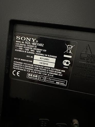 жк телевизор sony: Sony BRAVIA 
Model: 46EX402 — 3