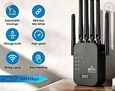 wifi madem: Wi-Fi AP/Repeater – 6 antennali gücləndirici Xüsusiyyətlər: - 2.4 GHz — 2