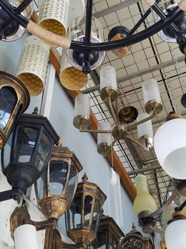 Bitkilər üçün dibçəklər: Çılçıraq, 10 və daha çox lampa, Metal