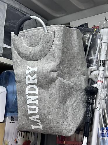 плетённые корзины: Корзина для белья «LAUNDRY» с жесткими алюминиевыми ручками. - — 1
