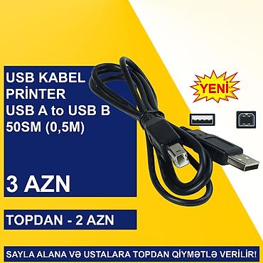 3d printer: USB Printer Kabellər ⭐USB Printer Kabel 0,5m – 3 AZN (Topdan 2 AZN) — 3