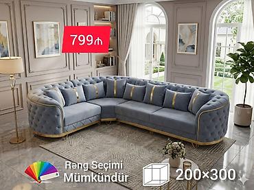 silikon doş qiymeti: Künc divan, Yeni, Vеlur parça, Şəhərdaxili pulsuz çatdırılma — 1