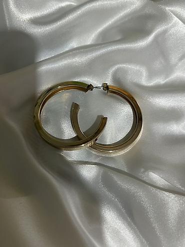 Бижутерия: Qızılı rəngli halqa sırğalar - Model: klassik iri halqa - Material — 1