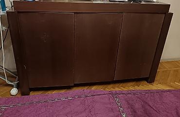 Digər dolablar: Tünd qəhvəyi rəngdə çoxfunksiyalı komod/TV altlığı - Material: Mebel — 1