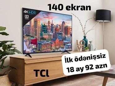 ilkin odenissiz kreditle televizorlar: Yeni Televizor TCL LCD 55" 4K (3840x2160), Pulsuz çatdırılma, Ödənişli çatdırılma, Rayonlara çatdırılma