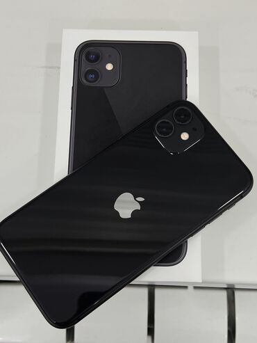 телефоны в рассрочку без первоначального взноса и справки о доходах: IPhone 11, Б/у, 128 ГБ, Jet Black, Защитное стекло, Чехол, Коробка, 78 %