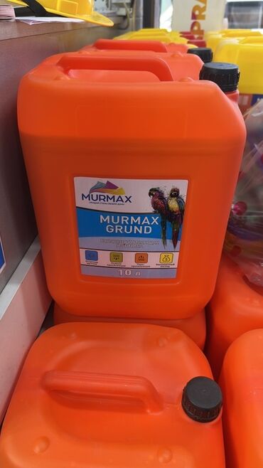 Другие строительные материалы: Грунтовка Murmax в оранжевой пластиковой канистре объемом 10 литров