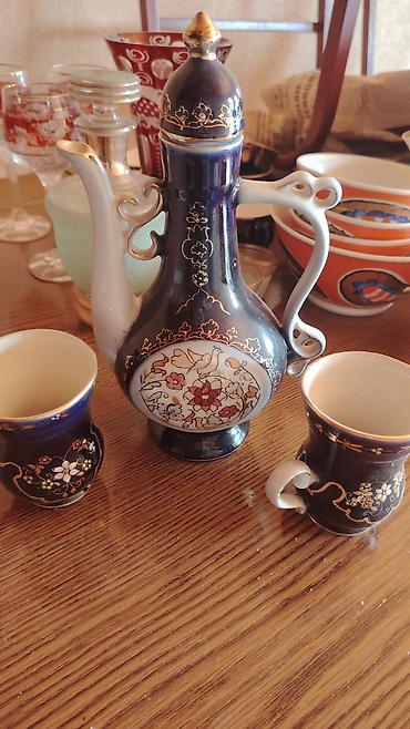 çay servisi: Çay dəsti, rəng - Göy, Farfor — 1