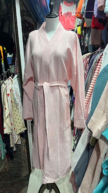 Халаты: Мужской женский вафельный халат 100% хлопок Мягкая и впитывающая ткань — 3