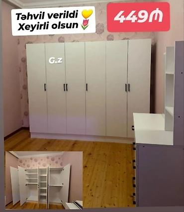 dolab yataq: Yeni, 6 qapı, Ağ, Açılan, Düz dolab — 1