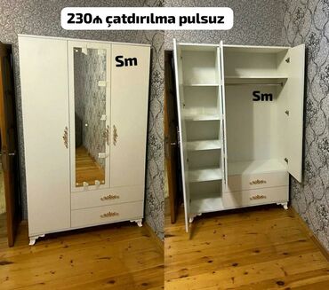 Bağ, çöl masa və oturacaq dəstləri: Yeni, Açılan, 3 qapılı Düz dolab