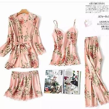 Домашние костюмы: Пижама, тройка, ночные сорочки для кормящих мам в роддом по низкой — 7