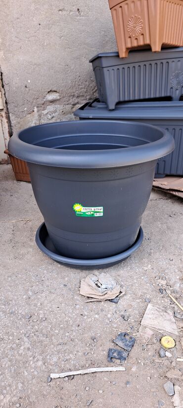 Bitkilər üçün dibçəklər: Dibcek Dibcek qabi dibcek qabi kvadrat duzbucaqli qara Antrasit gul — 19