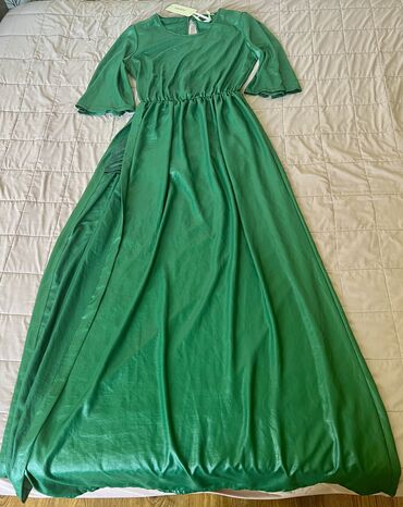 платье зеленое: Повседневное платье, Лето, Длинная модель, Вискоза, S (EU 36)