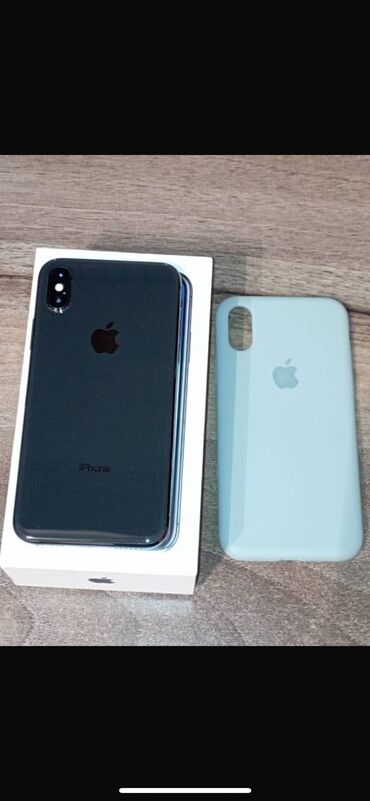 чехол на ключ: IPhone X, Б/у, 256 ГБ, Черный, Зарядное устройство, Чехол, 100 %