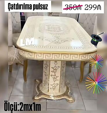 KLASSİK tumbalı masa - Ölçü: 2 m x 1 m - Rəng seçimləri: ağ, krem lalafo.az -da KLASSİK tumbalı masa - Ölçü: 2 m x 1 m - Rəng seçimləri: ağ, krem