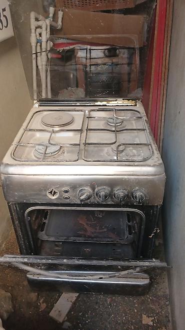 cuqun soba: Qaz-elektrik kombinə edilmiş soba - Üst hissə: 4 gözlü – 3 qaz ocağı — 1
