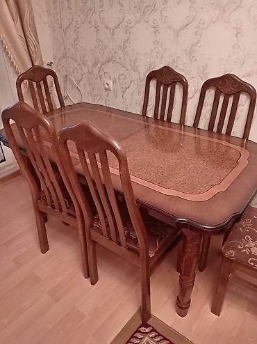 Qonaq otağı üçün, İşlənmiş, Açılan, Oval masa, 6 stul