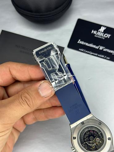 Личные вещи: Новый, Наручные часы, Hublot, цвет - Голубой — 4