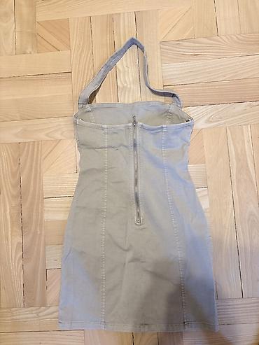 Qadın geyimləri: Bershka Bej rəngli mini don - Model: halter tipli, boyundan bağlanan — 2