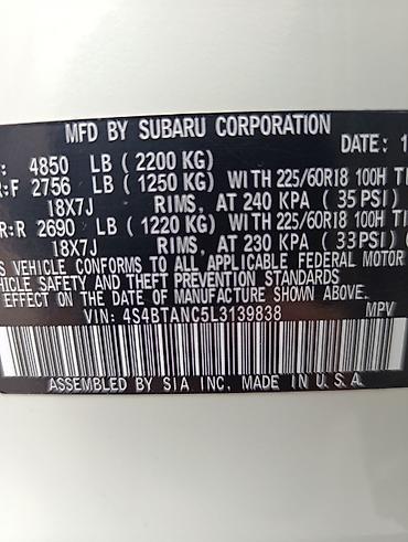 Subaru: Subaru Outback: 2020 г., 2.5 л, Вариатор, Бензин, Универсал — 16